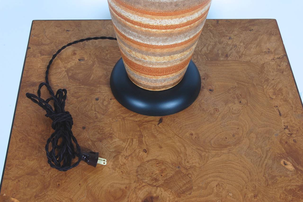 Italian Striped Ceramic Volcanic Glaze Lamp