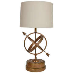 Vintage Zodiac Sundial Table Lamp