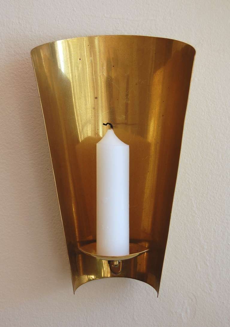 Italian Brass Candle Wall Sconces