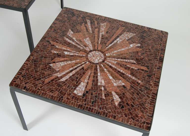 Mexican Glass Mosaic Tile Side Tables