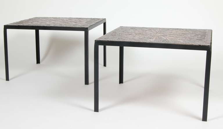 Mid-20th Century Glass Mosaic Tile Side Tables
