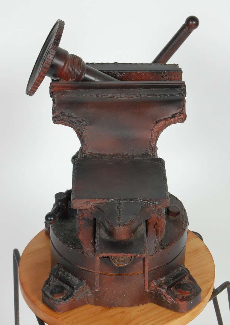 Mid-20th Century Realism Art Vise Sculpture