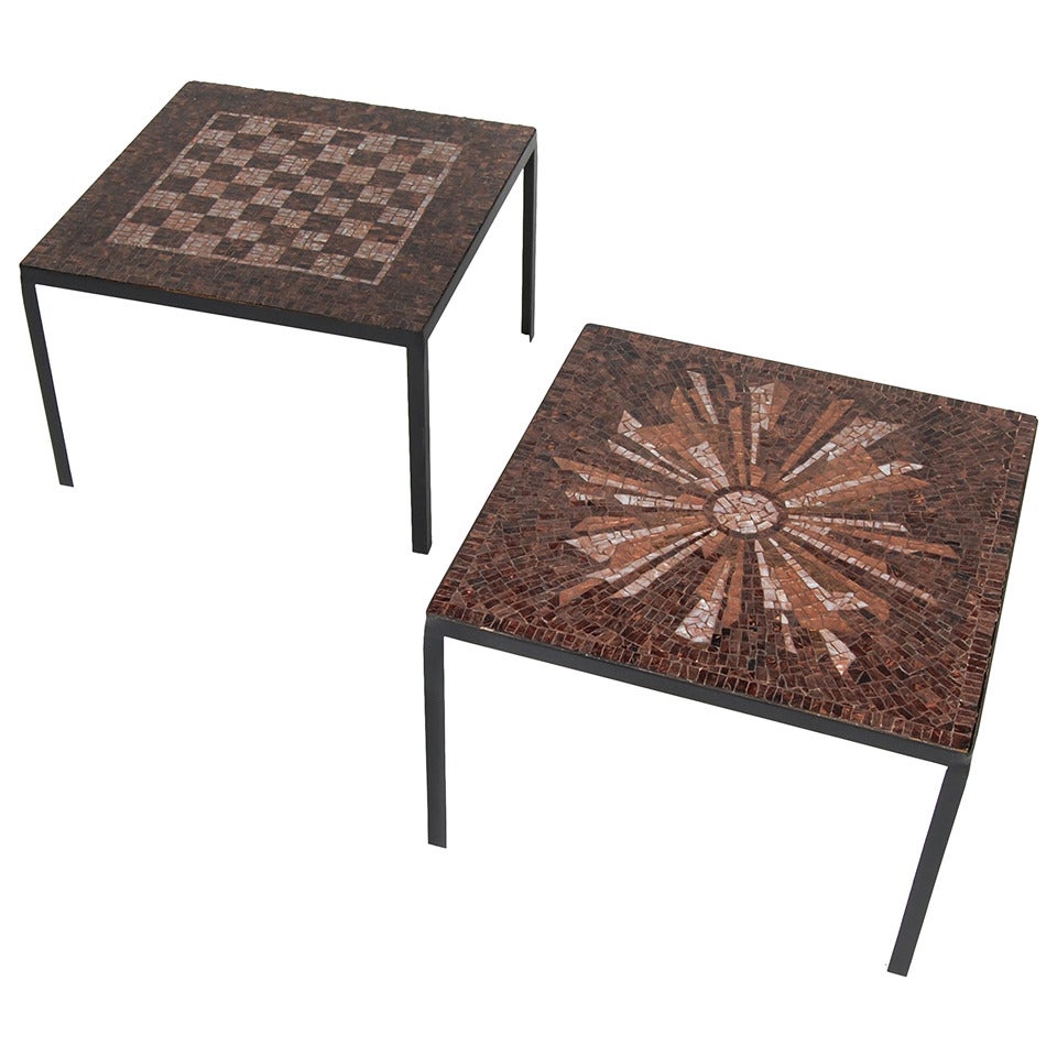 Glass Mosaic Tile Side Tables