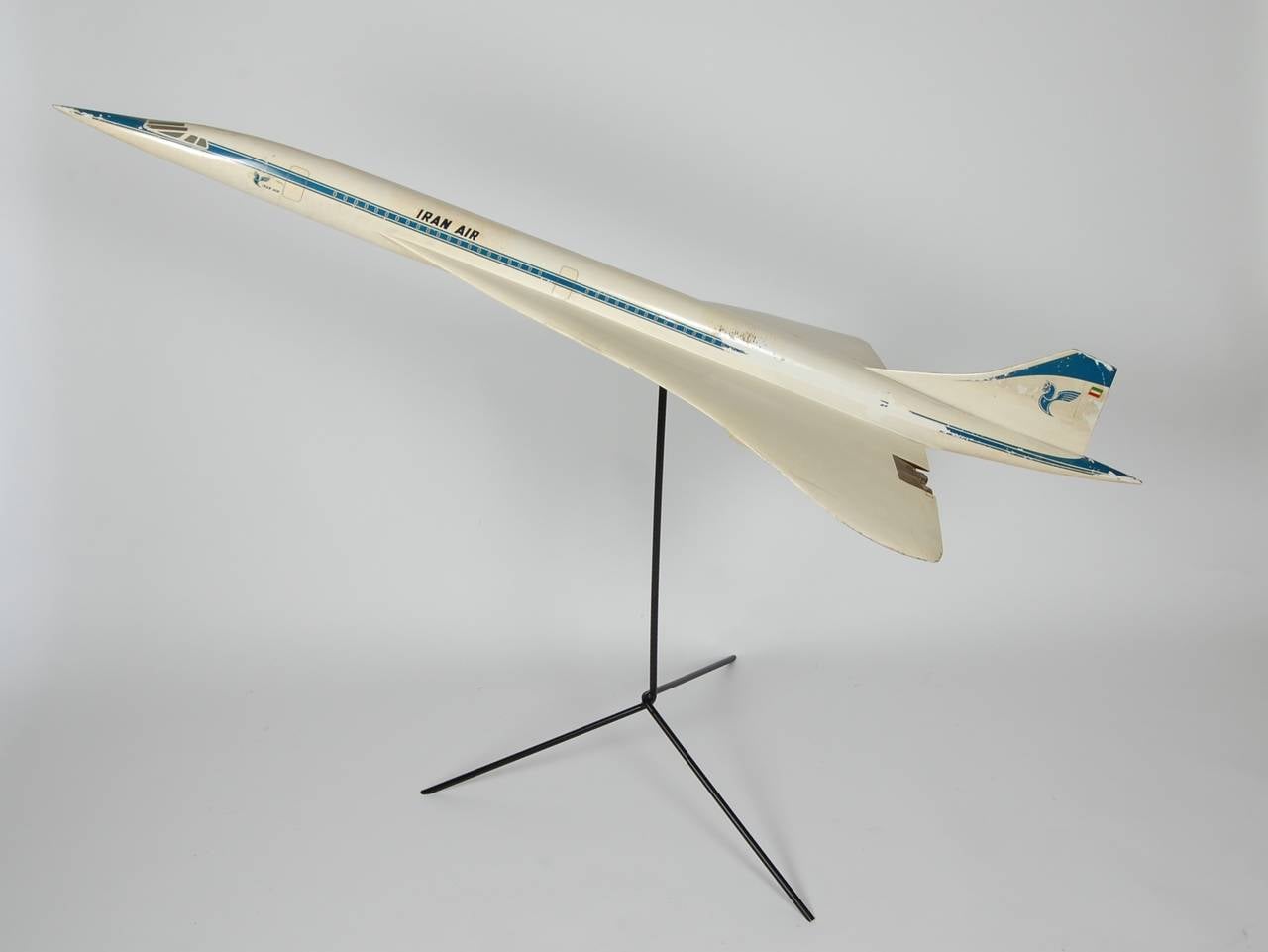 Original Concorde display model for the Iran Air travel agency. Only a handful of these models were produced for the various Iran Air travel agencies during the 1970s. Delivery of the aircraft was planned for Iran Air however various events of the