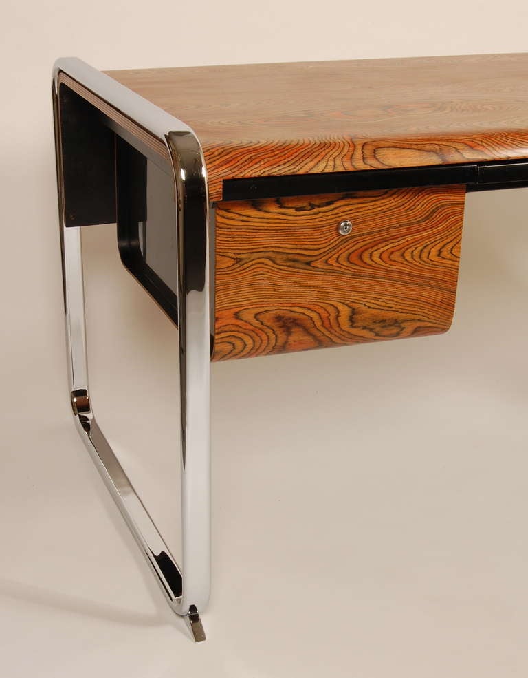 Modern Herman Miller Zebrawood Desk