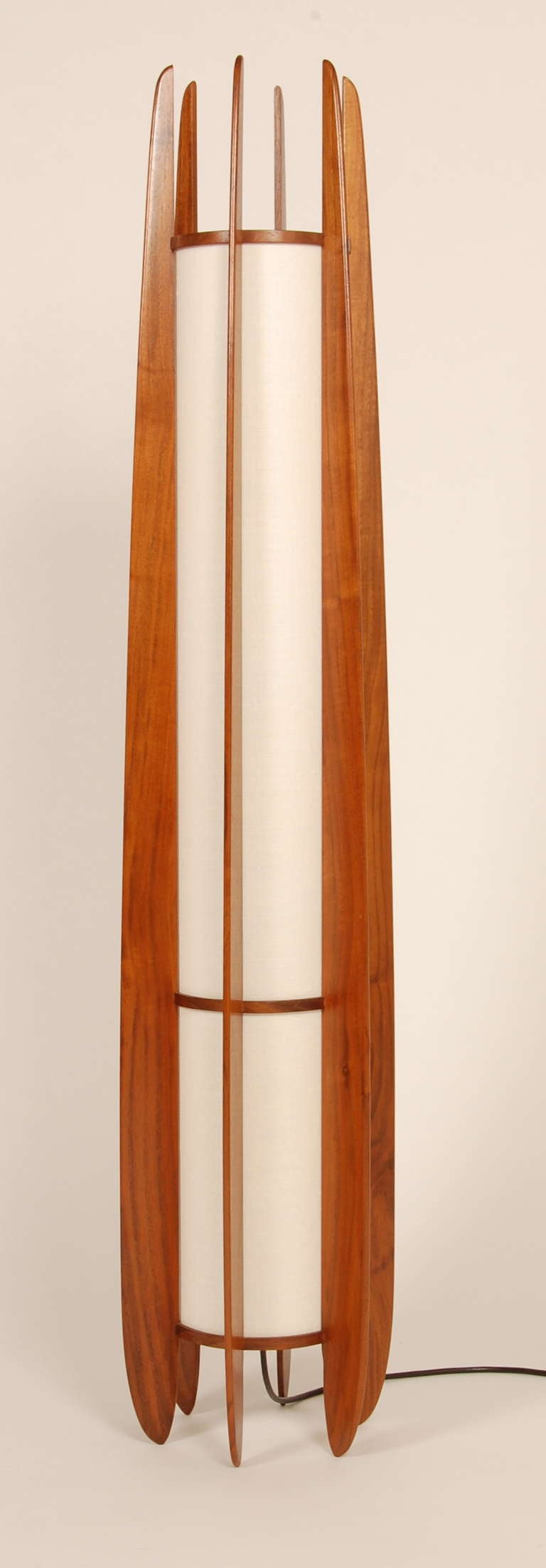 Custom one-off floor lamp by Northern Californian Craftsman Mel Keller, its appearance invokes the designs from the 1950's 