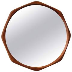 Danish Octagon Mirror with Amazing Joinery