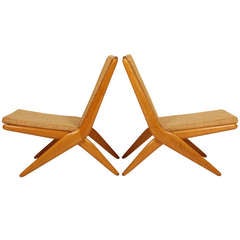 Modernist Folding Scissor Chairs