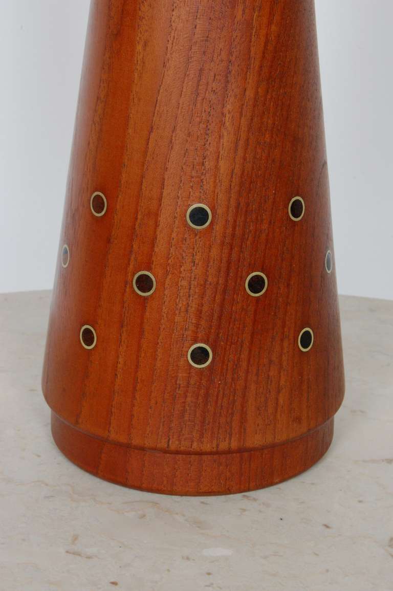 Danish Modern Teak Table Lamp In Excellent Condition In San Francisco, CA