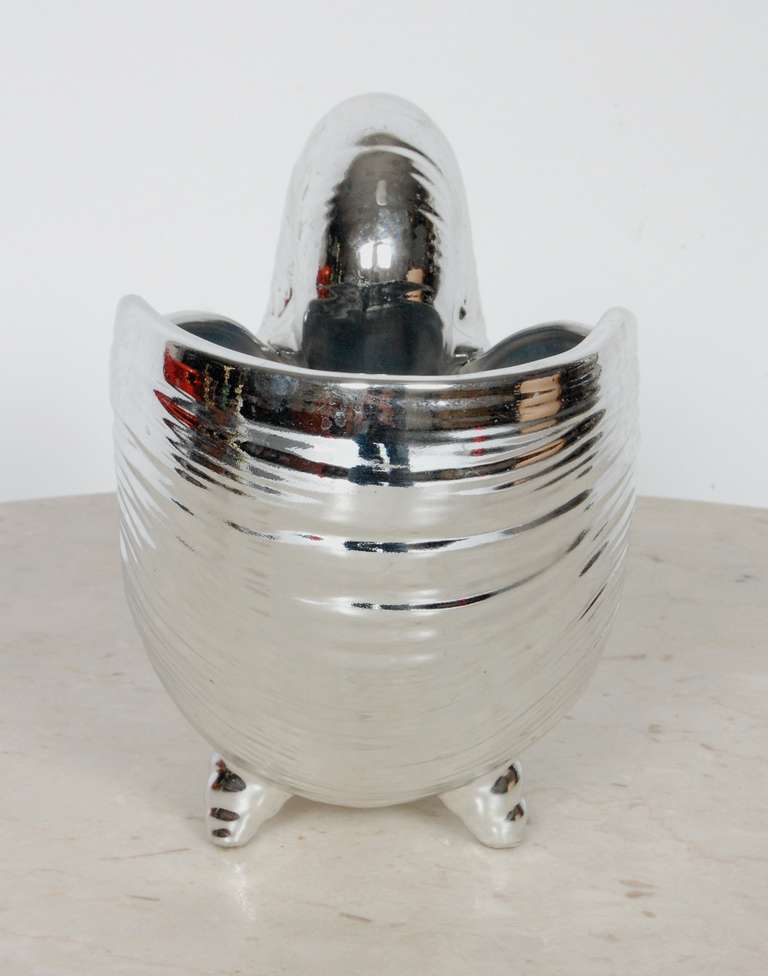 Fritz & Floyd Metallic Silver Nautilus Shell Vase 2