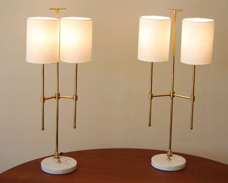 Italian Brass and Marble Table Lamps 5
