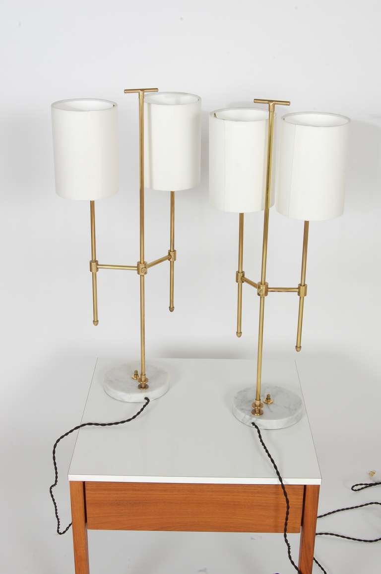 Italian Brass and Marble Table Lamps 3