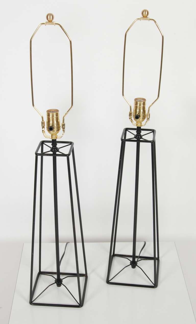 Mid-Century Modern Verplex Modernist Wire Table Lamps
