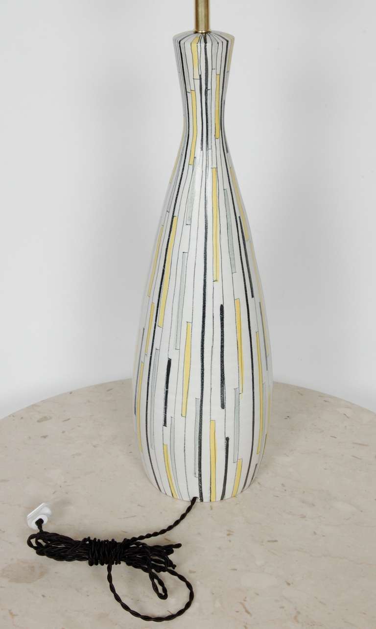 Mid-20th Century Pair of Tall Bitossi for Raymor Ceramic Italian Lamps