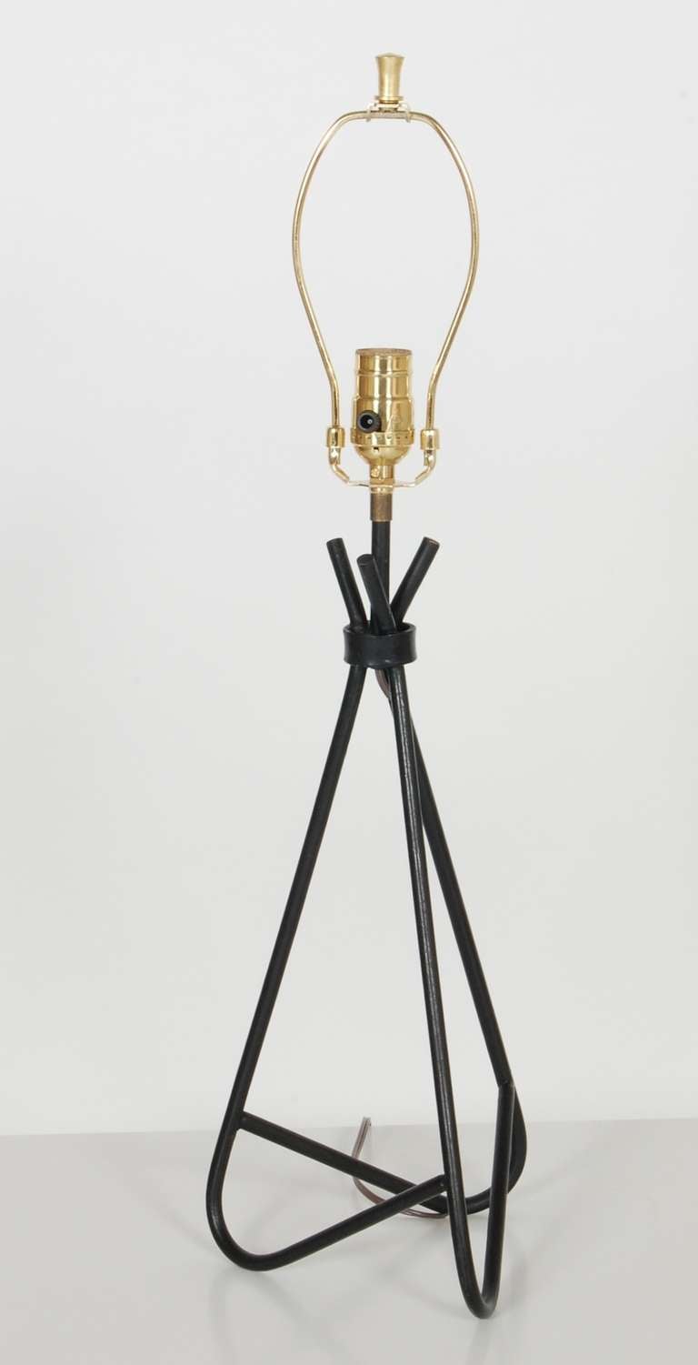 Mid-Century Modern Iron Modernist Triangle Lamp