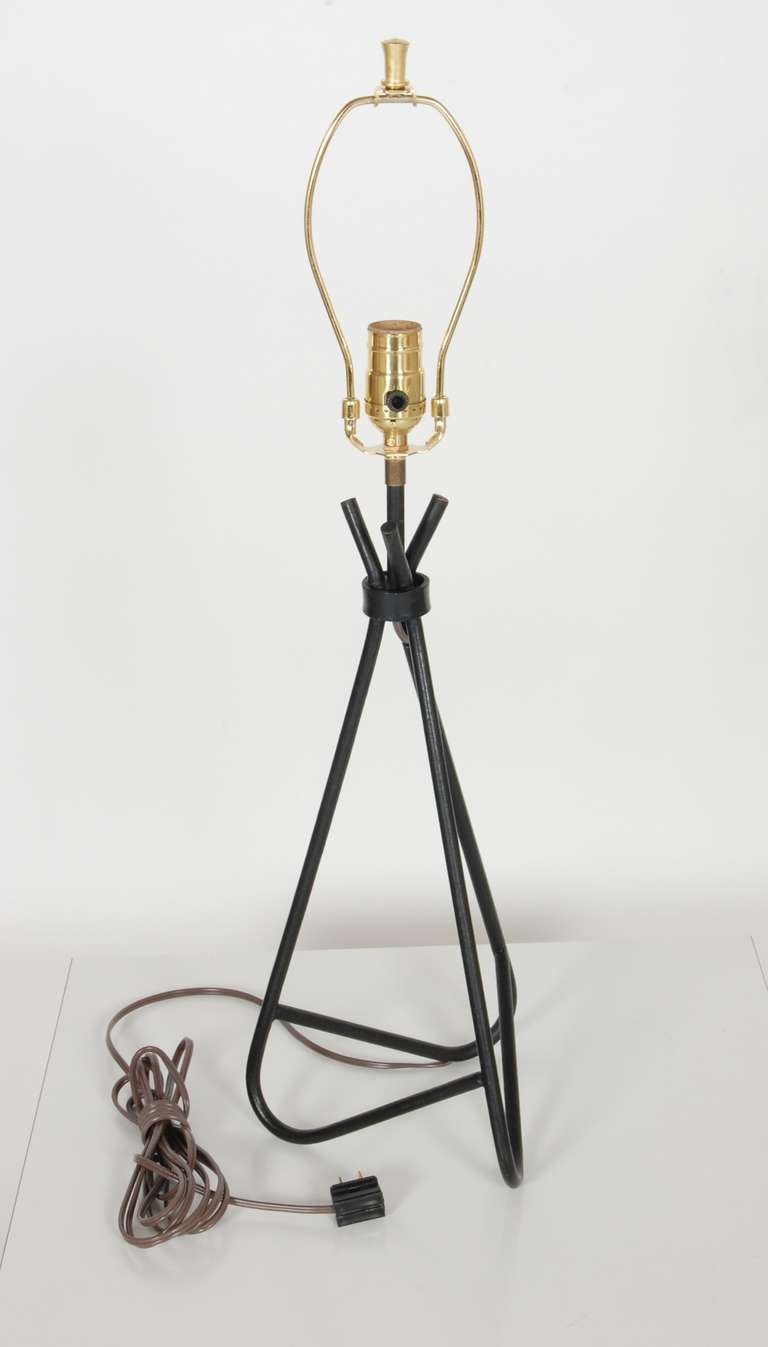Mid-20th Century Iron Modernist Triangle Lamp