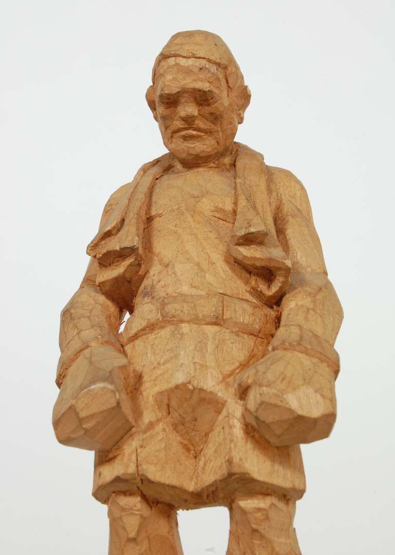 Bud Odell Pugilist-Carved Wood Figure 4