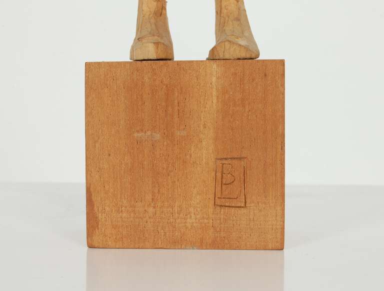 Bud Odell Pugilist-Carved Wood Figure 3