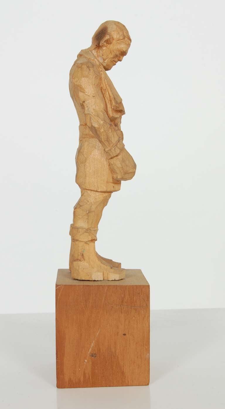 Bud Odell Pugilist-Carved Wood Figure 2