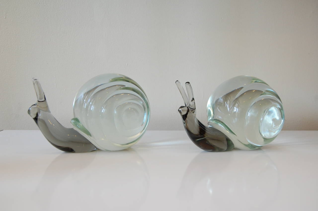 Large Murano Glass Snails In Excellent Condition In San Francisco, CA