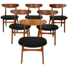 Six Hans Wegner CH-30 Dining Chairs 