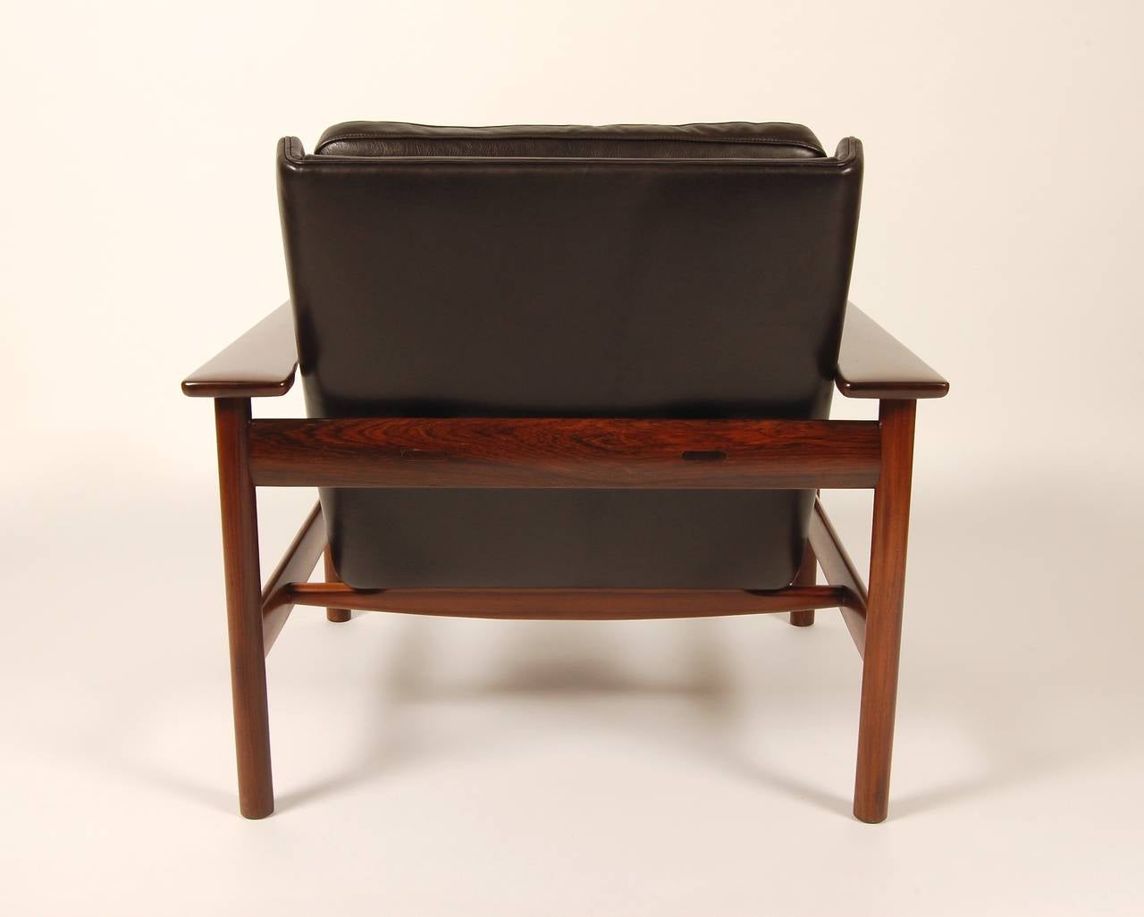 Mid-20th Century Dokka Rosewood and Leather Lounge Chair Scandinavia Modern