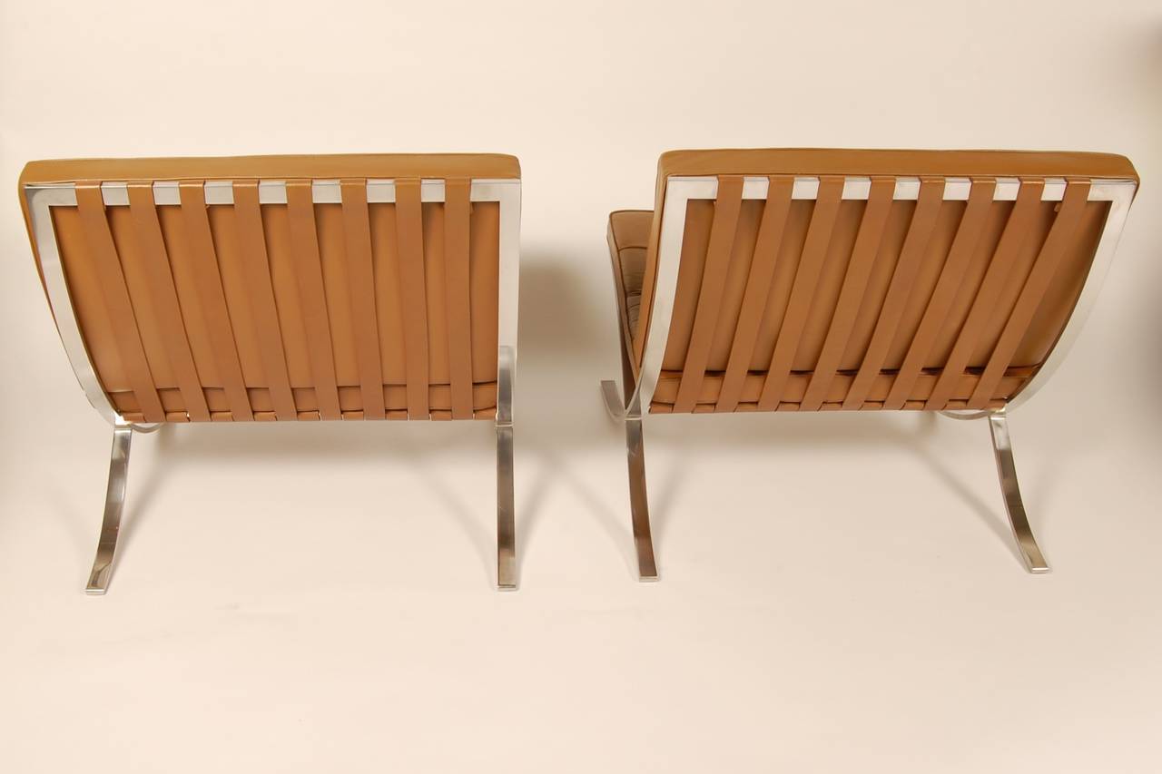 Italian Pair of Barcelona Lounge Chairs Circa 1960s