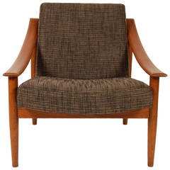Modernist Swoop Arm Lounge Chair Circa 1950s