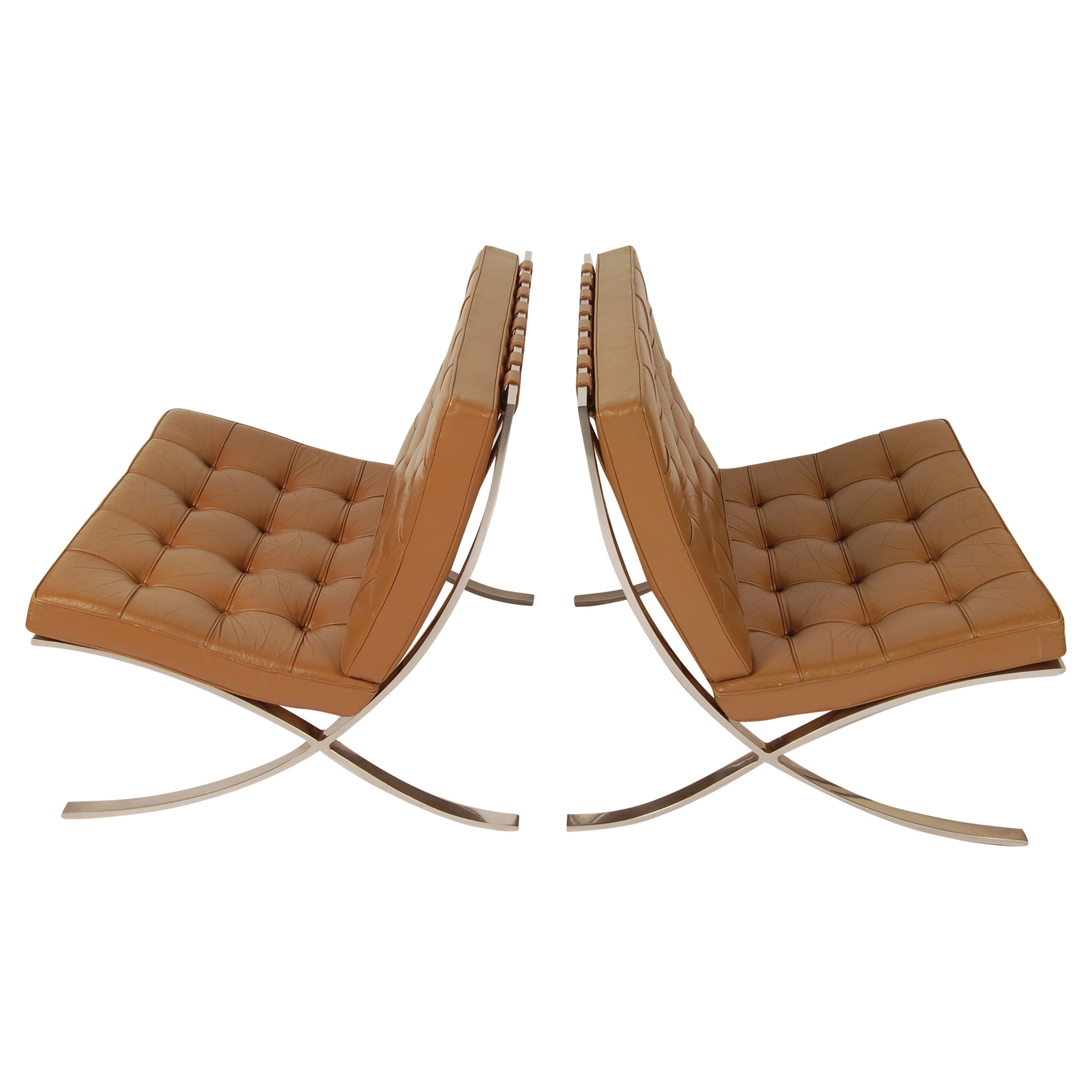 Pair of Barcelona Lounge Chairs Circa 1960s