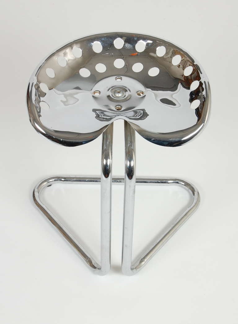 Designed by British designer Rodney Kinsman is this T7 Tractor Seat Stool (1971), an undisguised homage to Achille and Pier Giacomo Castiglioni's Mezzardo Stool. Produced by his company OMK, a real tractor seat mold was used as to create the best
