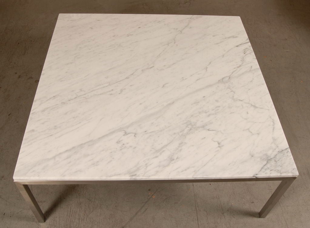 20th Century Large Square Marble Coffee Table