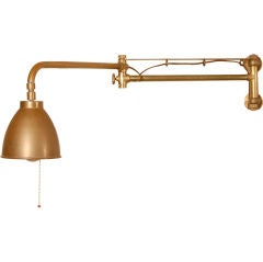 1920's Brass Articulating Wall Lamp