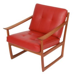 Vintage Peter Hvidt Paddle Arm Chair