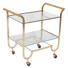 Brass and Cane Bar Cart