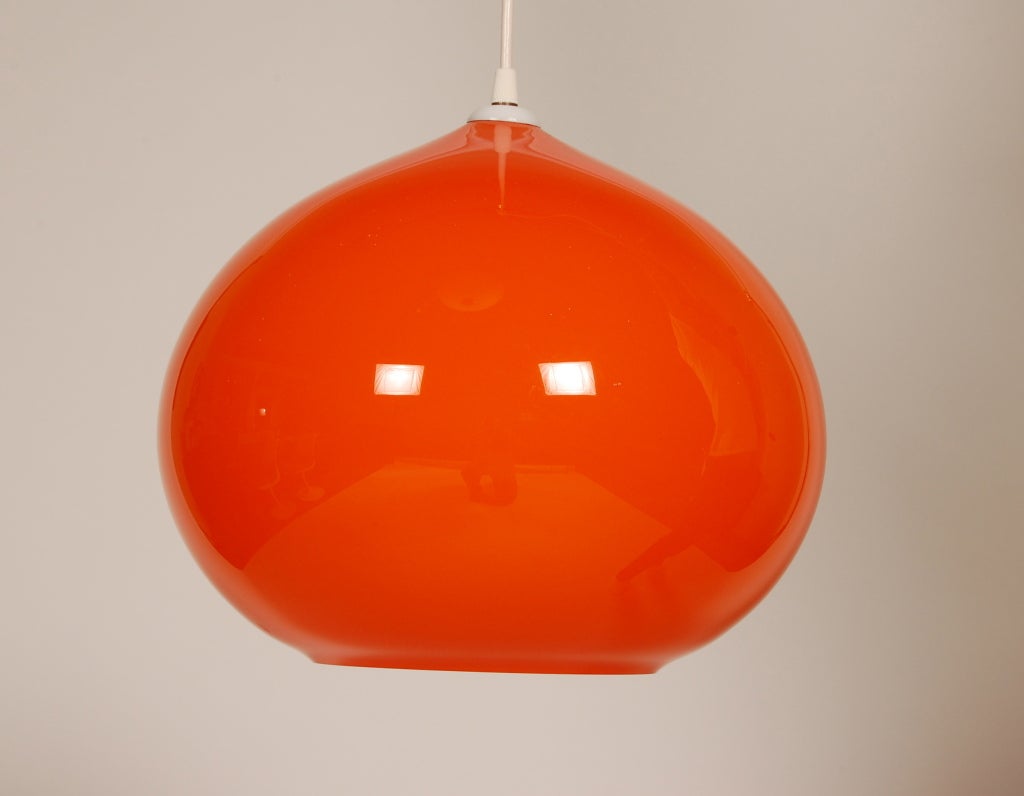 Italian Orange Gino Vistosi Onion Pendant Lamp