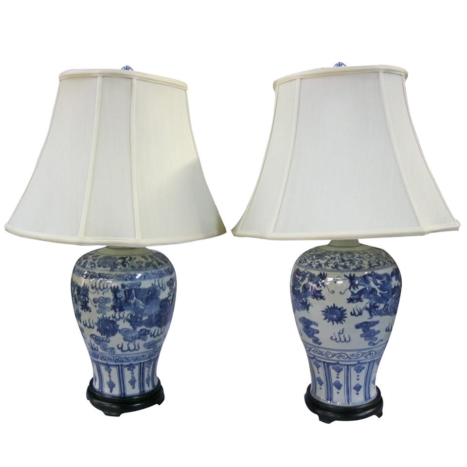 Pair of Chinese Vase Lamps