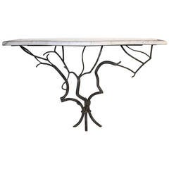 Wrought Iron "Branches" Console Table