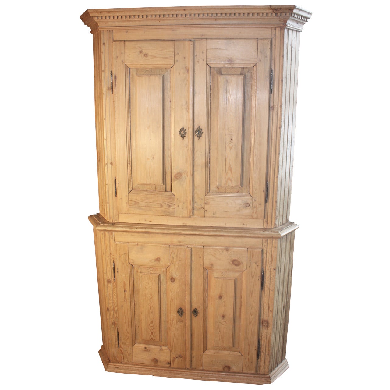 French Louis XVI Bleached Pine Corner Cabinet
