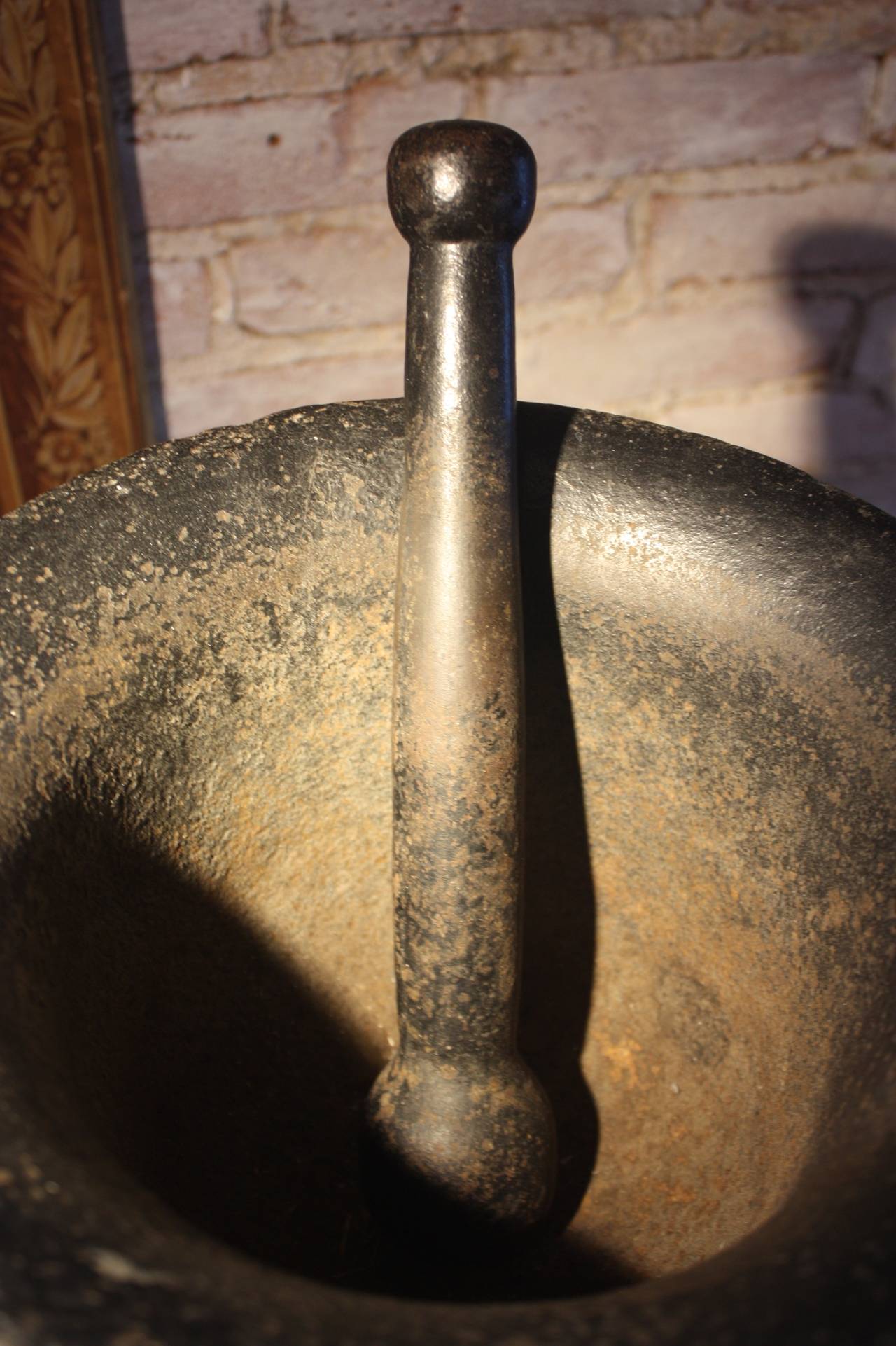 Large 19th Century Cast Iron Mortar and Pestle at 1stDibs | cast iron ...
