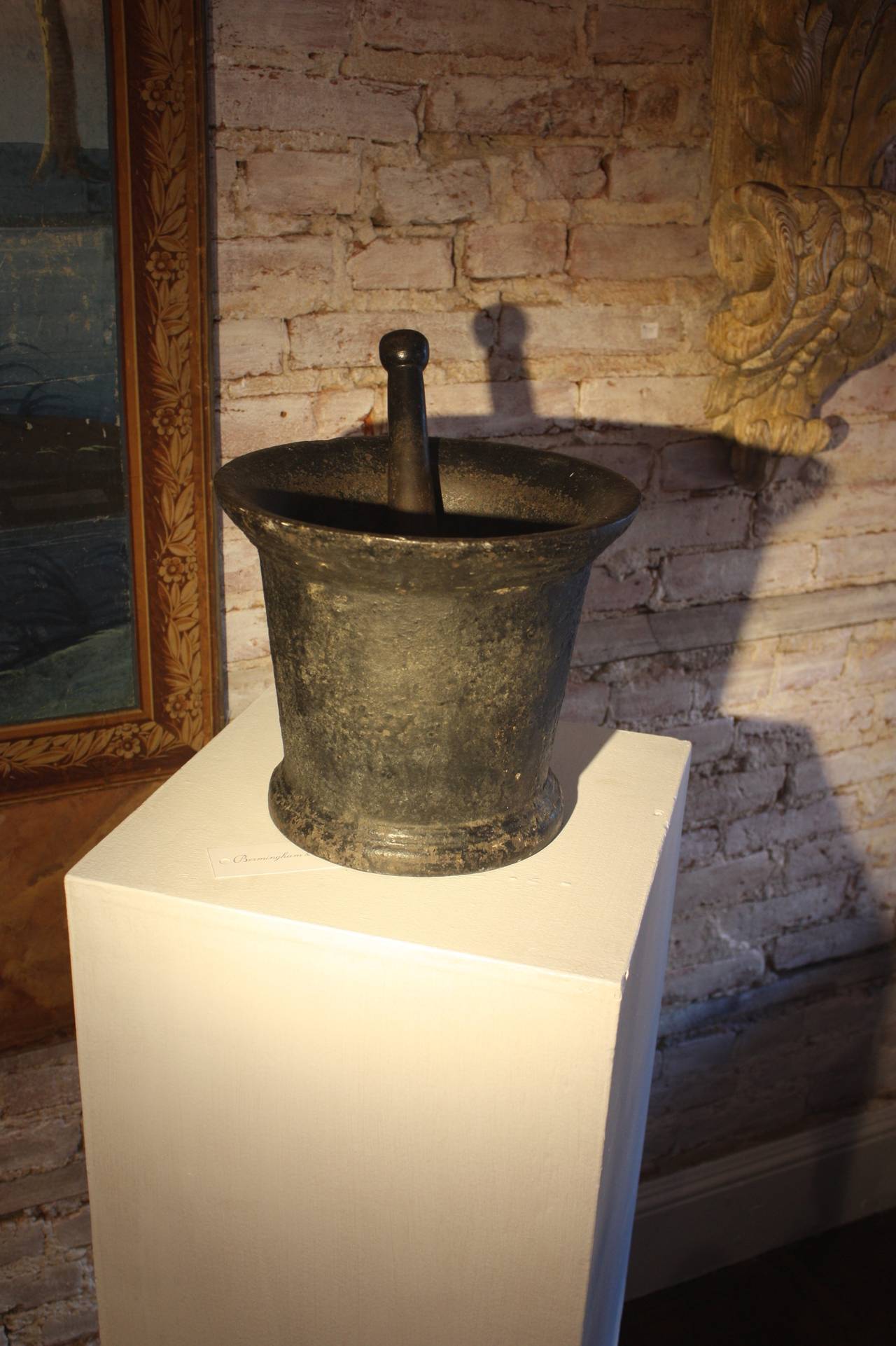 antique cast iron mortar and pestle