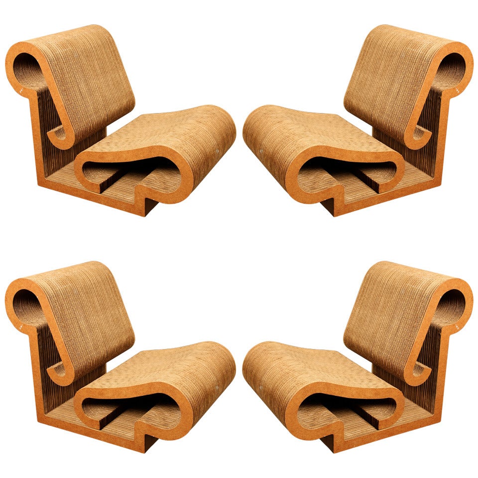 Rare Set Of 4 "Contour" Lounge Chairs By Frank Gehry