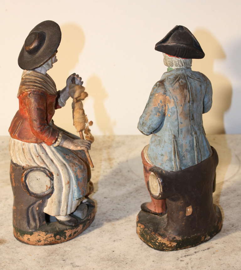 Pair of Early 19th Century French Terra Cotta Figures 2