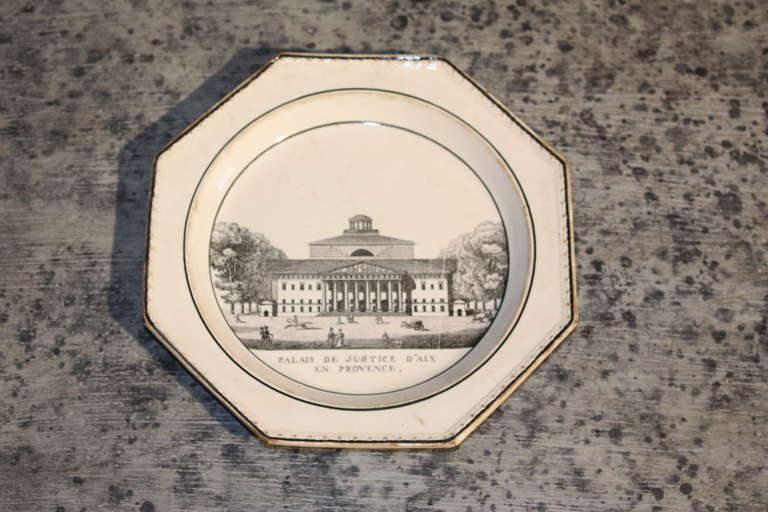Set of 5 Empire Period French Creil Plates In Good Condition In Doylestown, PA