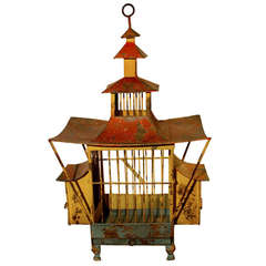 Antique Whimsical "Pagoda" Birdcage