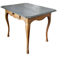 Antique Louis XV Provincial Side Table in Oak