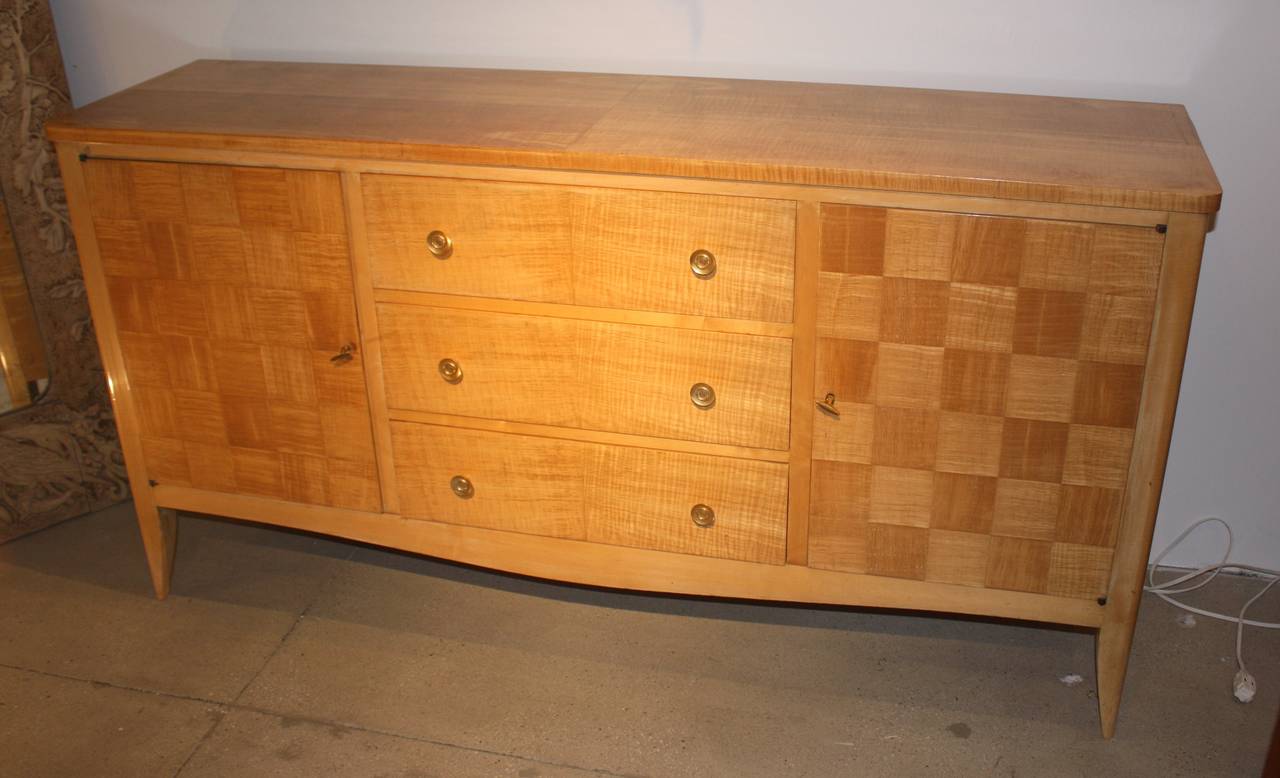 French Andre Arbus Style Sideboard in Sycamore, circa 1940