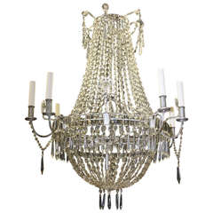 A Large Louis XVI Style Crystal Chandelier, Electrified