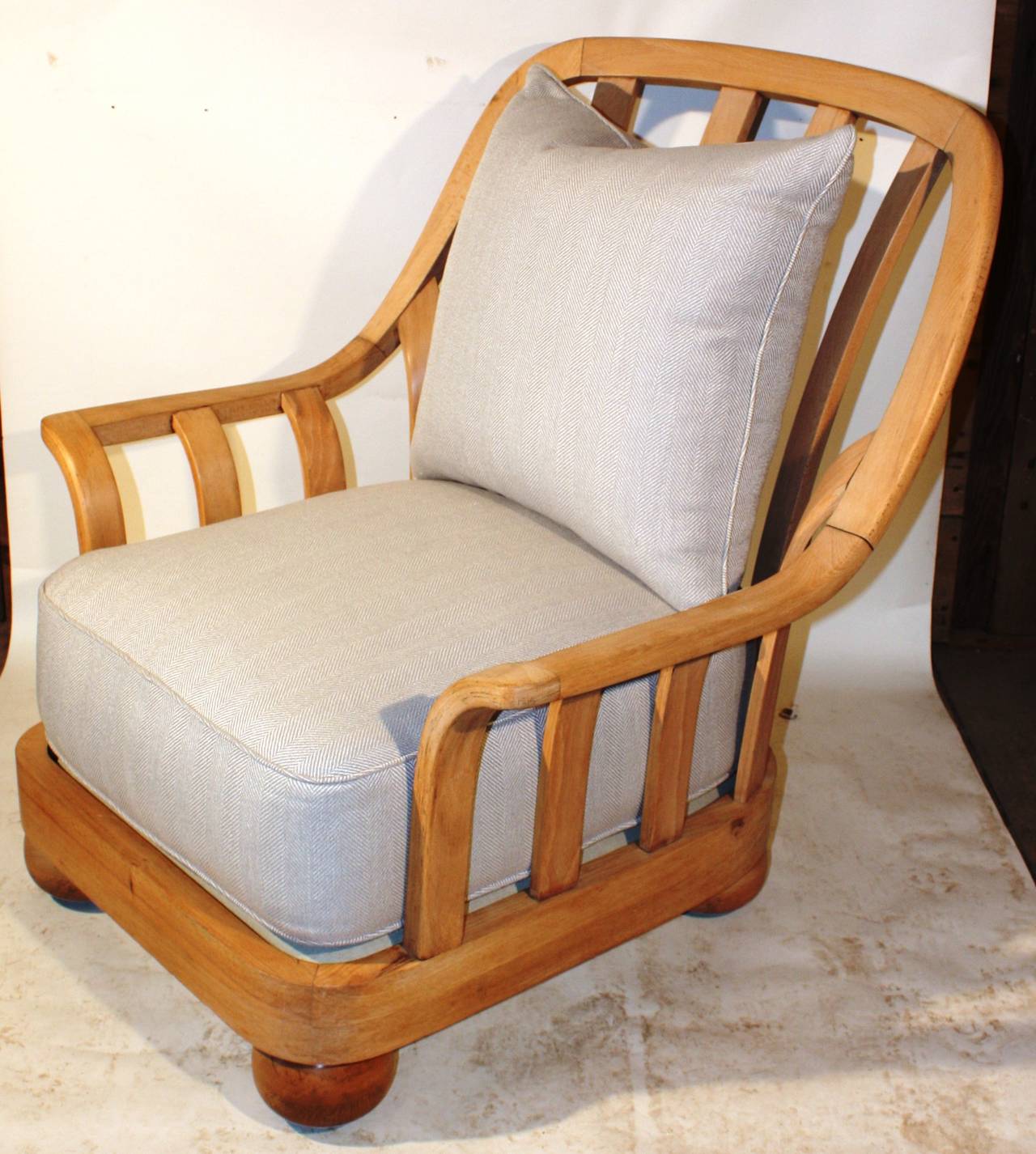 Maple Overstuffed Italian Lounge Chair, circa 1930