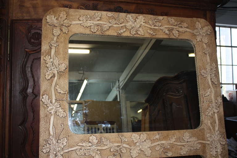 American Very Large Adirondack Carved Frame Mirror