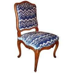 Louis XV Period Chair In Hand-Cut Velvet